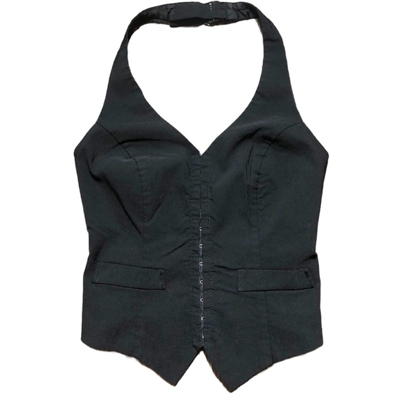 Vintage Le Chateau Black Halter Vest - Picture 3 of 17